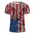 thumbnail image 4 of Qertyioot Hommes Imprimer Manches Courtes Col Rond T-shirt Mode Décontracté Manches Courtes, 4 of 5