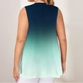 thumbnail image 5 of USSUMA Womens Tops Womens Tank Tops Sleeveless V Neck Loose Plus Size Tops for Women Printed Gradient Lounging Tshirt Loose Tee Daily Wear Green Polyester Up to 50% off Tank Top for Women Xl, 5 of 5