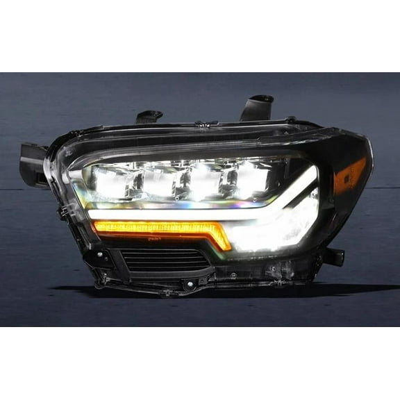 For 2016-2022 Toyota Tacoma Black Full LED Sequential Quad Projector Headlights