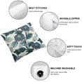 thumbnail image 6 of Blue flower pillowcase, blue-green Chinese style flower and leaf outdoor decoration pillowcase, rural pillowcase, cotton sofa cushion cover, farmhouse  , multiple sizes, set of 2 pieces, 6 of 7