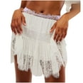 thumbnail image 1 of Elegant Ballet Style High Waisted Skirt for Women Flowy A-Line Design with Delicate Lace Ruffle and Asymmetric Hem, 1 of 4
