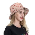 thumbnail image 4 of Yiaed Strawberries Print Reflective Stripe Bucket Hat Unisex Funny Outdoor Fisherman Cap Beach Sun Hat, 4 of 5