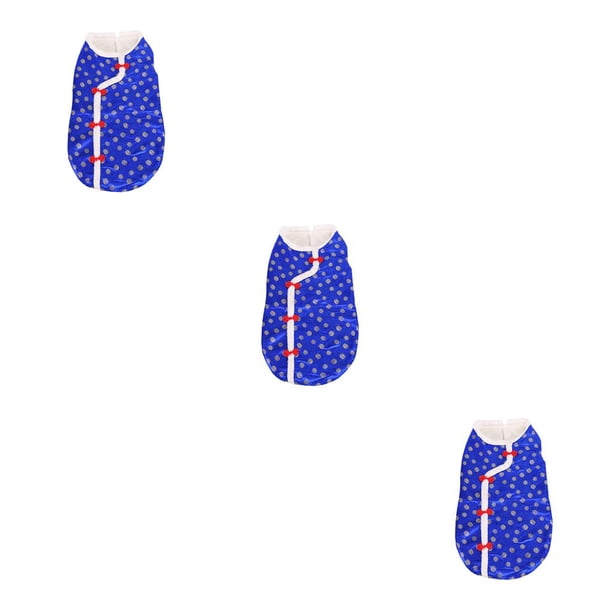 Methold Ropa para mascotas Cómodo traje Tang Algodón Estilo tradicional chino Chaleco Ropa para mascotas Disfraces de animales Abrigos de moda Azul M Azul METRO 3piezas Methold CBP187974