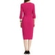 thumbnail image 3 of Vestido de Sheath para mujer Inspire Chic, con cuello barco, mangas 3/4, dobladillo dividido, vestido midi para el trabajo, fucsia, 2XL, 3 of 6