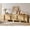 Oak, variant on WAMPAT 126" Modern Sideboard Buffet Cabinet with 12 Drawers, Curved Storage Cabinet for Dining Room & Entryway,Beige