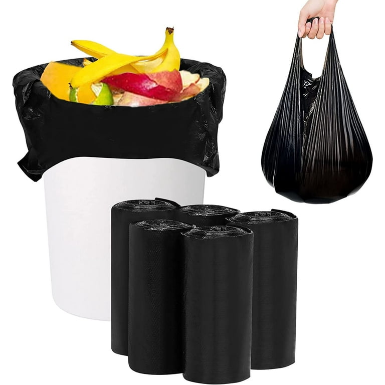 4 Gallon Black Small Trash Bags, with Handle Garbage Bag Wastebasket Trash  Bags 100 Counts