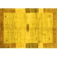 thumbnail image 1 of Ahgly Company Machine Washable Indoor Rectangle Abstract Yellow Contemporary Area Rugs, 6' x 9', 1 of 4