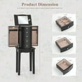 thumbnail image 3 of Gymax Jewelry Armoire w/ Top Flip Mirror Standing Jewelry Chest w/ 4 Drawers Black, 3 of 10