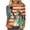 02-Army Green-250th Anniversary USA, variant on Plus Size 3/4 Length Sleeve Womens Tops 250th Anniversary USA Shirt Summer Casual Crew Neck Patriotic Blouses White S