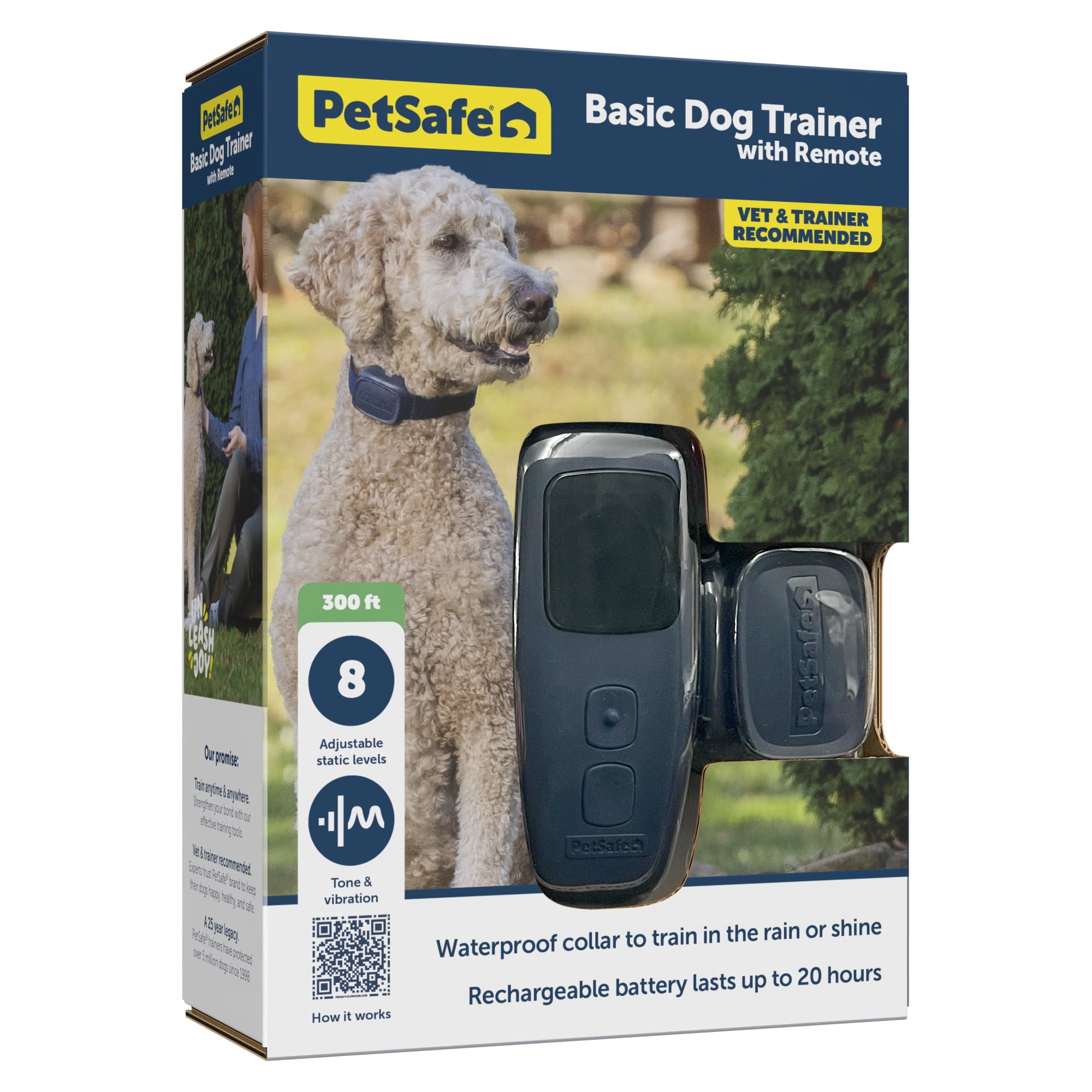 PetSafe Basic Dog Trainer with Remote – 300 ft Range – Tone, Vibration and Eight Levels of Static
