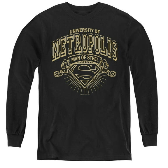 Superman - University Of Metropolis - Youth Long Sleeve Shirt - Small