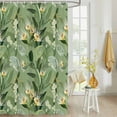 thumbnail image 4 of Fabric Shower Curtain, Sage Green Eucalyptus Leaves Flower Plants Bathroom Curtain with 12 Hooks Waterproof No Bad Odor Machine Washable Bath Curtains for Bathroom, Spa Room, 72"x84", 4 of 6
