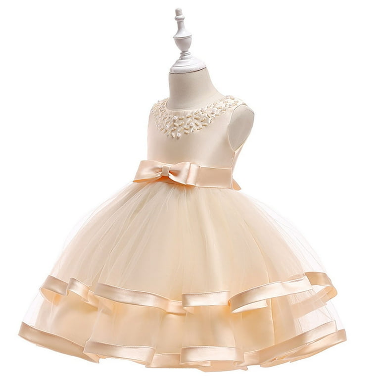 Kids Rose Gold Dress for Girls Ruffle Sleeveless Tulle Baby Dress Flower  Dress for Girls Hallowmas Dresses for Girls 8-9 Years - Walmart.com