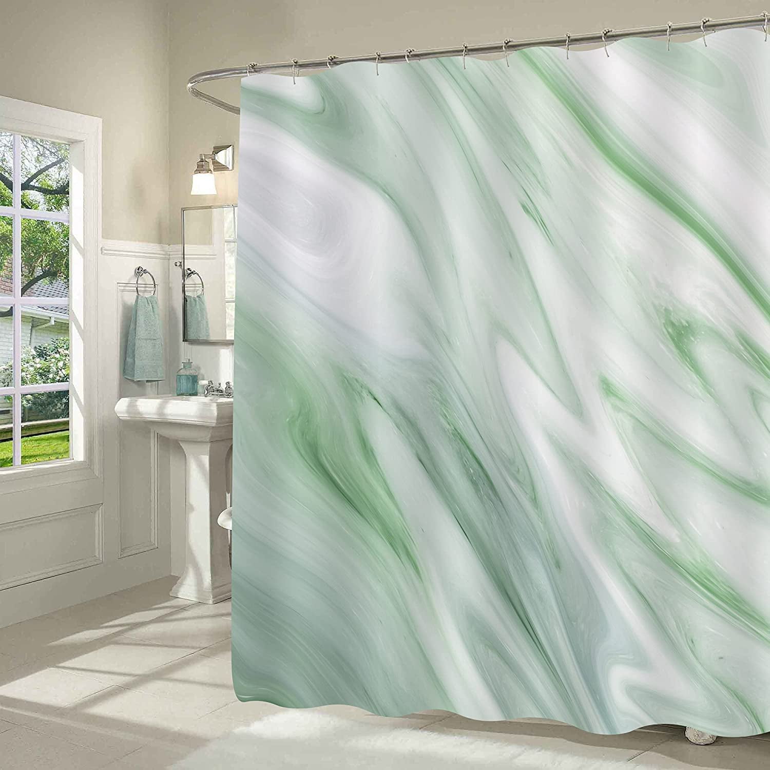 Small Stall Shower Curtain 36 x 72 Green Half Size Shower Curtain Liner