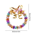 thumbnail image 2 of Christmas Wreath, Glowing Christmas Wreath, Multicolor Artificial Christmas Door and Window Hanging Wreath Decoration, PVC Material, 36x30.5cm, Indoor Outdoor Use, Holiday Party Decor, 2 of 7
