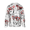 thumbnail image 2 of Uemuo Monkey Pattern Women's Full Zip UPF 50+ Sun Protection Hoodie Jacket Long Sleeve Sun Shirt Hiking Outdoor Performance with Pockets-X-Large, 2 of 9