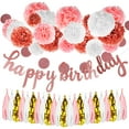 thumbnail image 1 of 1 Set Birthday Party Decorations Paper Pompoms Circle Dots Paper Tassel Garland, 1 of 9