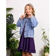 thumbnail image 6 of Oudiya Girls Casual Long Sleeve Floral Dress Twirly Skater Swing Dresses for Kids 4-13 Years, 6 of 7