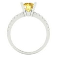 thumbnail image 4 of 1.71 ct Round Cut Simulated Yellow Diamond Solitaire with Simulated Diamond Accents 14K White Gold Womens Engagement Ring, 4 of 5