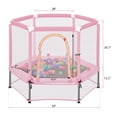 thumbnail image 4 of 55'' Toddlers Trampoline with Safety Enclosure Net and Balls, Indoor Outdoor Mini Trampoline for Kids, 4 of 8