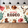 thumbnail image 6 of Cowboy Hat Western Banner Cowboy Theme My First Rodeo Decorative Design for Children's Party Birthday Western Party, 6 of 8