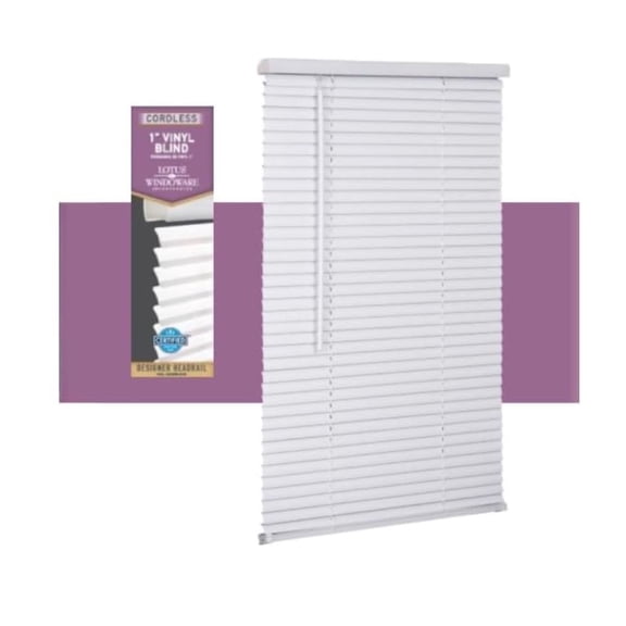 5043797 Vinyl 1 in. Mini-Blinds 71 x 72 in. White Cordless
