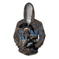thumbnail image 2 of Novedades en sudaderas y sudaderas Sudadera con capucha de moda informal, moderna y versátil para hombre, camisa con capucha y cremallera con estampado de guerrero del siglo pasado para hombre, 2 of 5
