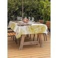 thumbnail image 2 of Outdoor Tablecloth with Umbrella Hole and Zipper, Yellow Ombre Spring Floral Rectangle Table Cloth 60x120 Inch Waterproof Tablecloth, Summer Botanical Flowers Picnic Table Cover for Patio Camping, 2 of 7