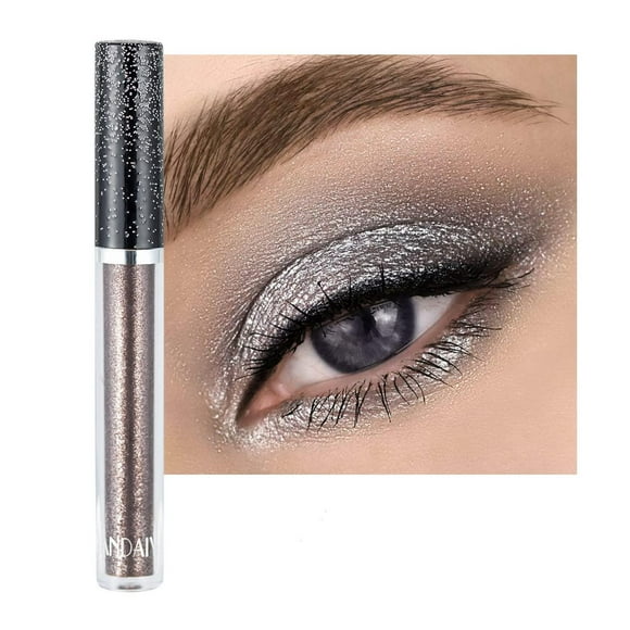 Eyeshadow liquid Glitter Long Lasting Pigments Metals Gloss Shimmer Eyeshadow Glow Eye Makeup (Medium Brown)