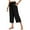Black, variant on LADIGASU Womens Summer Fashion Solid Casual Elastic Waist Wide Leg Pants