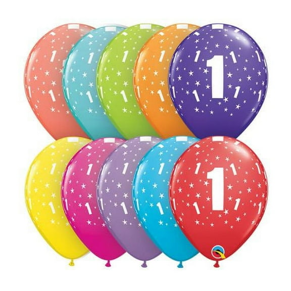 Burton & Burton 11" Stars #1-A-Round Balloons, Pack/6