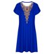thumbnail image 4 of Puntoco Vestido De Verano Para Mujer Estilo Étnico Estampado Casual Suelto De Manga Corta Con Cuello Redondo Azul Xxl,Regalos Para Mujer Joven, 4 of 5
