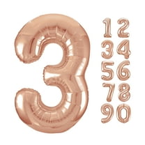 Unique Industries Foil Big Number 3 Shaped 34.0" Bronze Solid Print Birthday Balloon
