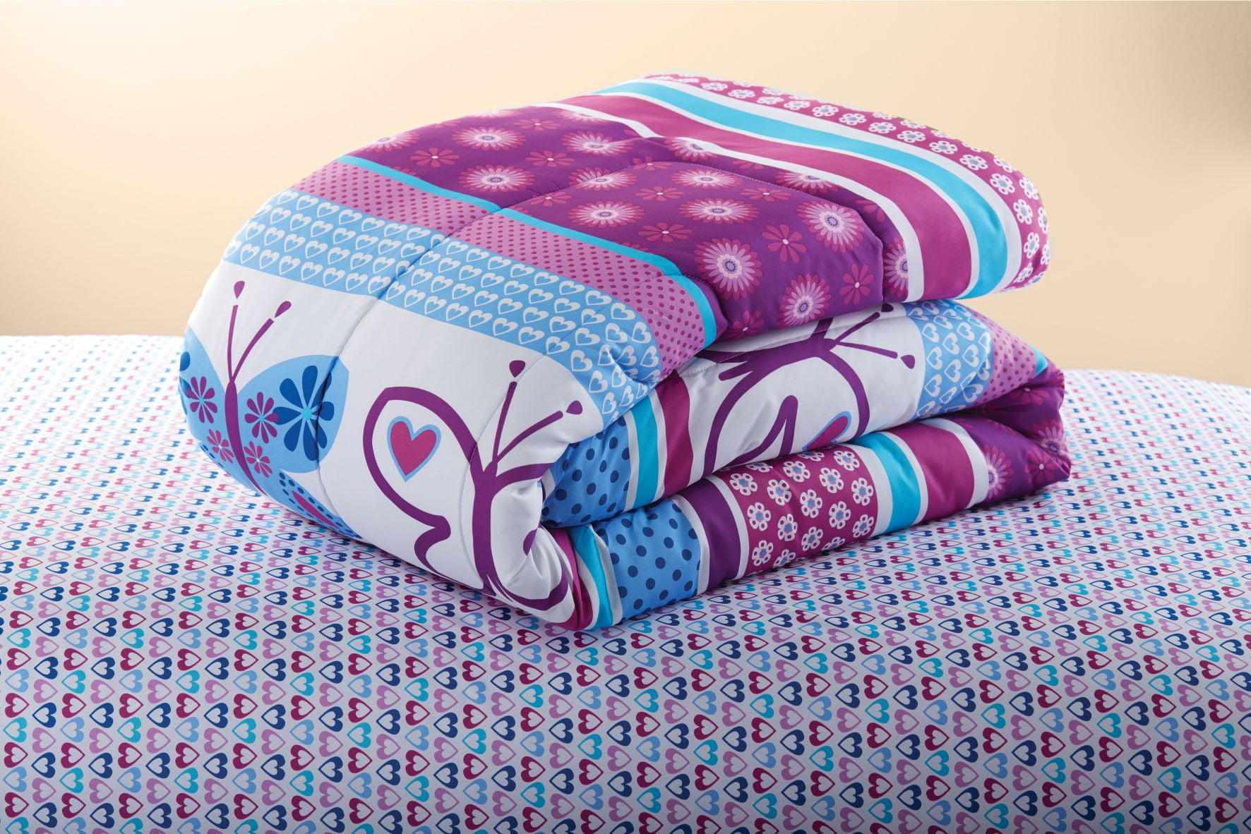 Mainstays kids purple butterfly coordinated bed in a bag discount