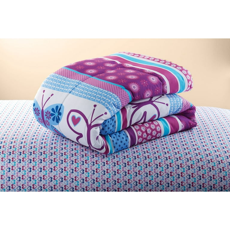 Mainstays kids purple butterfly coordinated bed in a bag deals