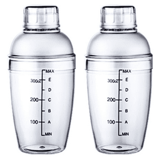 2 Pcs 700CC/24Oz Plastic Cocktail Shaker Drink Mixer Hand Shaker Cup with  Scales Transparent… (2, 700cc)