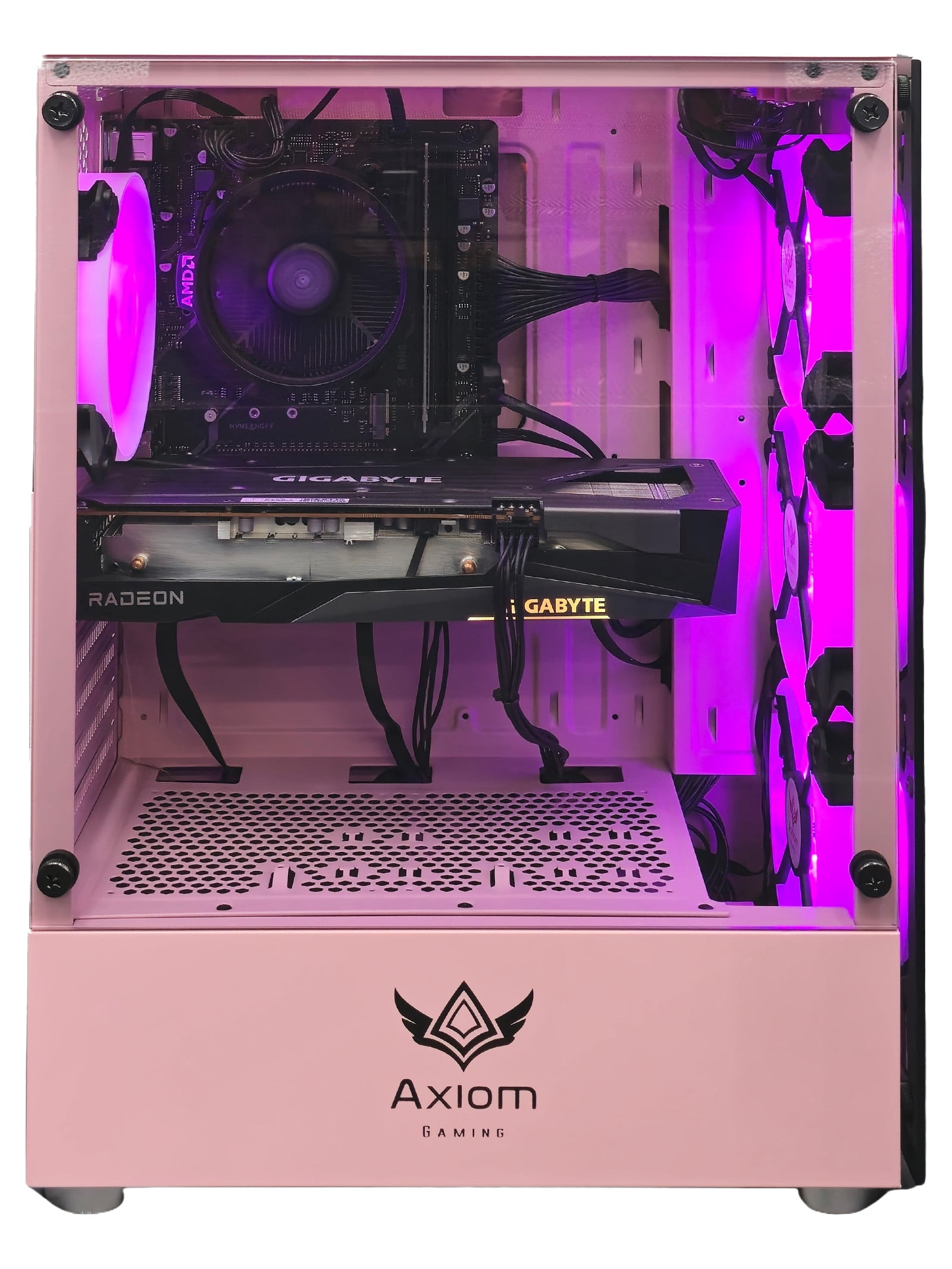 Axiom Gaming® Auralight Gaming PC Desktop – AMD Ryzen 5 5500, 16GB DDR4, 512GB SSD, RX 6600 8GB, WiFi, Windows 11 Home