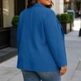 thumbnail image 5 of Nfurl Womens Blazers Plus Size Business Work Casual Long Sleeve Suit Jackets with Pockets Loose Fit Fall Office Single Breasted Blazers Blue,XXXXXL, 5 of 7