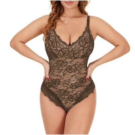 POIUYTR Big Sale Womens High-Waist Lace Shapewear - Plus Size Full Tummy Control Bodysuit  Butt Lifting for Swimsuits & Leggings S-3XL