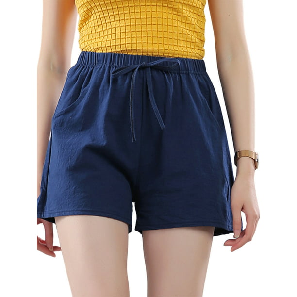 Ladies Summer Jersey Walking Shorts for Women Solid Color Training Yoga  Shorts - Walmart.com