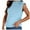 Blue, variant on Women's Neck Knit Sweater Vest - Sleeveless, Ribbed Pullover, Polyester, Casual Trendy, S-XL, Spring/Fall/Winter