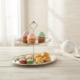 thumbnail image 5 of Hfppkn 2-Tier 304 Stainless Steel Cupcake Stand Fruit Dessert Tray for Party Wedding 28.2x19.9cm Silver, 5 of 7