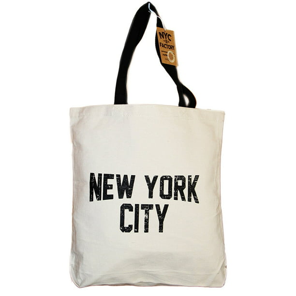NYC Factory - NYC Tote Bag Canvas Distressed New York City Gift ...