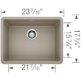 thumbnail image 3 of Blanco Ka-522414 Precis 23-7/16" Undermount Single Basin Granite Composite Kitchen Sink -, 3 of 7