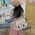 thumbnail image 2 of Sunyuer Kawaii Multi Pocket Canvas Messenger Bag, Waterproof Nylon Crossbody Shoulder Bag, Casual Large Capacity School Tote Bag for Travel Daily Use, 2 of 7