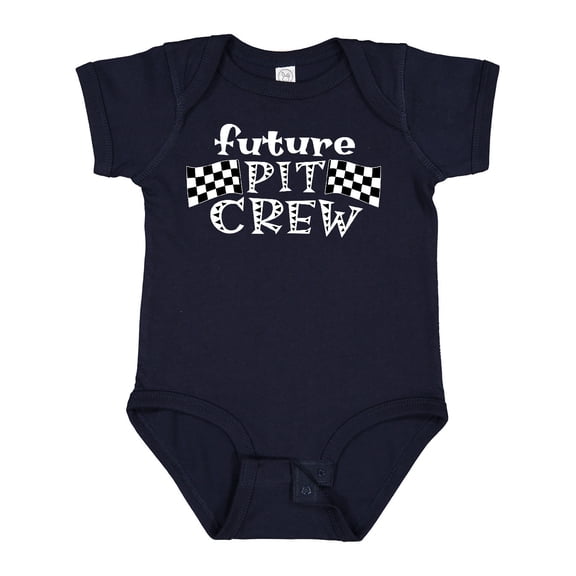 Inktastic Future Pit Crew Racing Flags Boys or Girls Baby Bodysuit