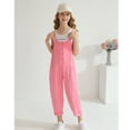 thumbnail image 3 of Usaibhir Girls' Casual Sleeveless Jumpsuits Loose Spaghetti Strap Romper Long Pants Kids V-Neck Overalls with Pockets, 3 of 7