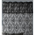 thumbnail image 2 of 84 Inch Black Gothic Vintage Shower Curtain with Matching Valance. SH Black 84, 2 of 5