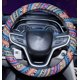 thumbnail image 4 of Funda para volante de coche de lino rugoso, estilo vintage, moderna y única., 4 of 4