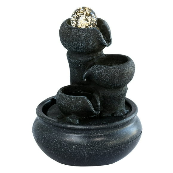 EIGTHTAIL Tabletop Fountain Rotating Ball Rock Waterfall Fountain Indoor Tabletop Water Fountain for Modern Home Decor Office Living Room Decoration